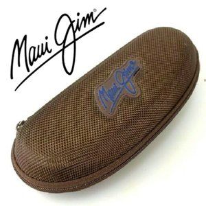 Maui Jim Sunglass Eyeglass Case Large Brown Zipper